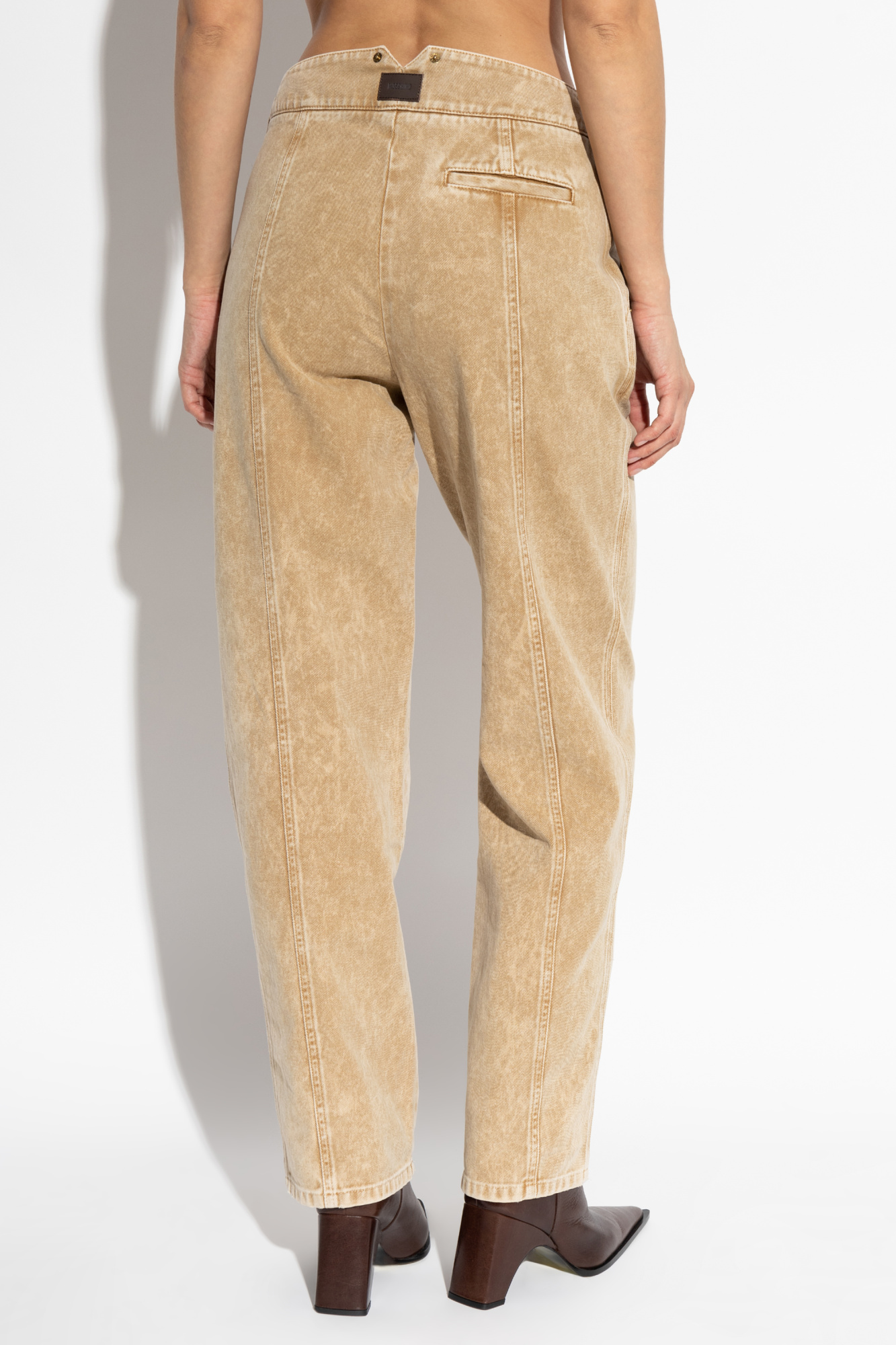 Beżowy Jeansy z wysokim stanem Moschino - Vitkac Polska